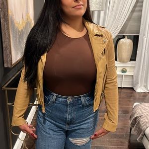 Genuine leather moto jacket